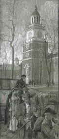 Charles Ransom Chickering (American, 1891-1970), conte/charcoal on paper, Americana magazine illustr