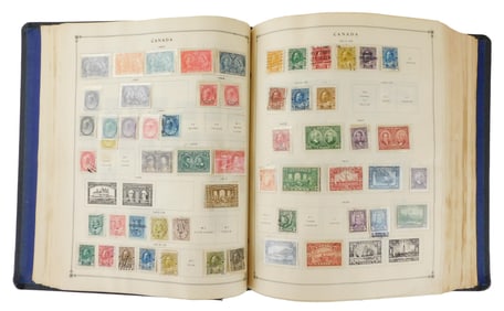 Two international stamp albums, details include: first, The International Postage Junior Postage Sta