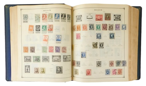 STAMPS: Three volumes of international albums, postage stamps by Scott Publications up to 1950; volu