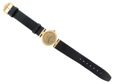 JEWELRY: 18K Baume & Mercier Wristwatch, 17 Jewels, manual wind movement, BM 775, Swiss, unadjusted,