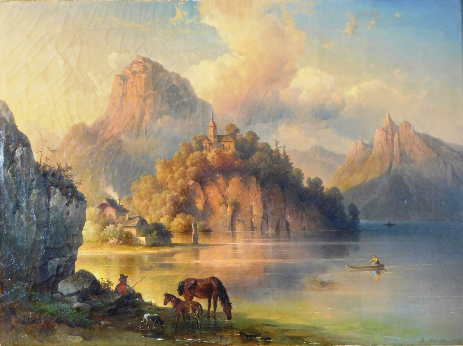 Eduard Mahlknecht (Austrian/ Viennese, 1820 - 1903), oil on canvas, framed, signed lower right "E Ma (1 of 5)