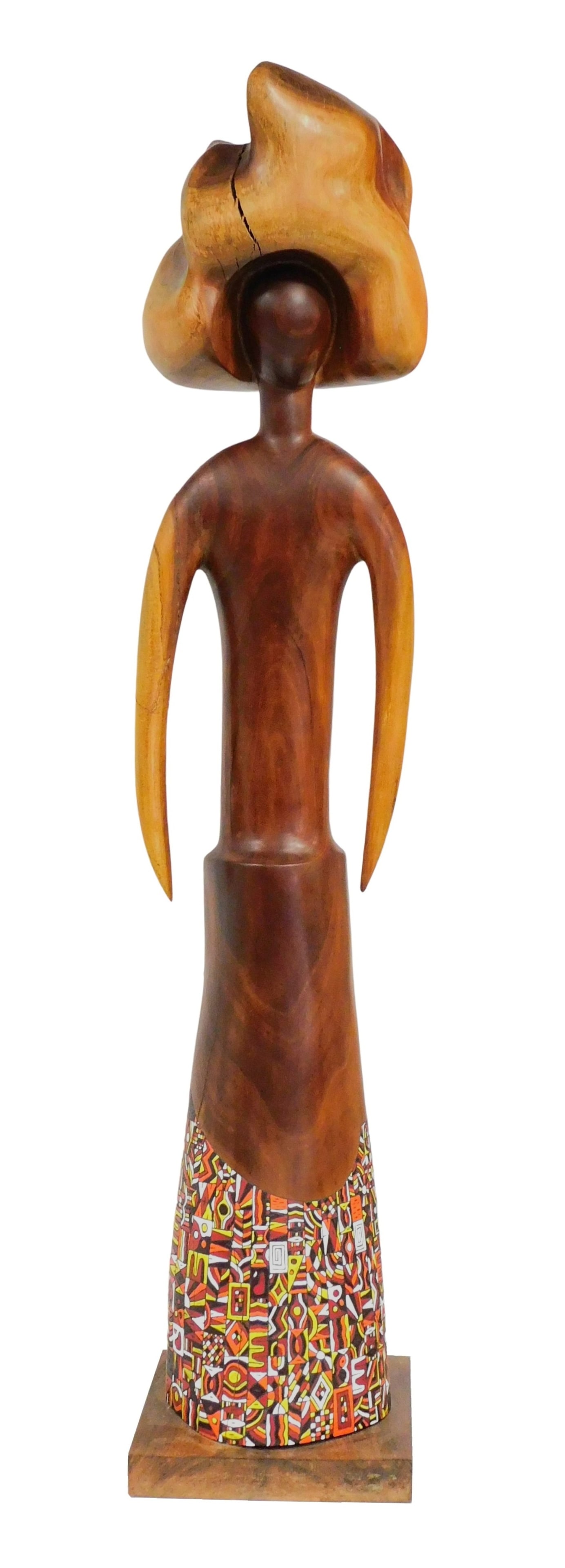 SCULPTURE: Antonio Prats Ventos (Dominican, 1925-1999), wood sculpture of standing figure, female fo (1 of 6)