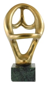 SCULPTURE: Contemporary brass sculpture in the manner of Eli Karpel, 20th C., curvilinear/