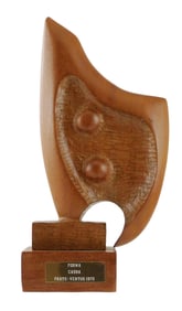 SCULPTURE: Antonio Prats Ventos (Dominican, 1925-1999), "Forma", 1970, abstract wooden sculpture, in