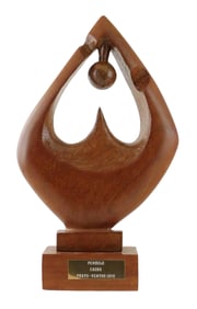SCULPTURE: Antonio Prats Ventos (Dominican, 1925-1999), "Pendulo", 1970, abstract wooden sculpture,