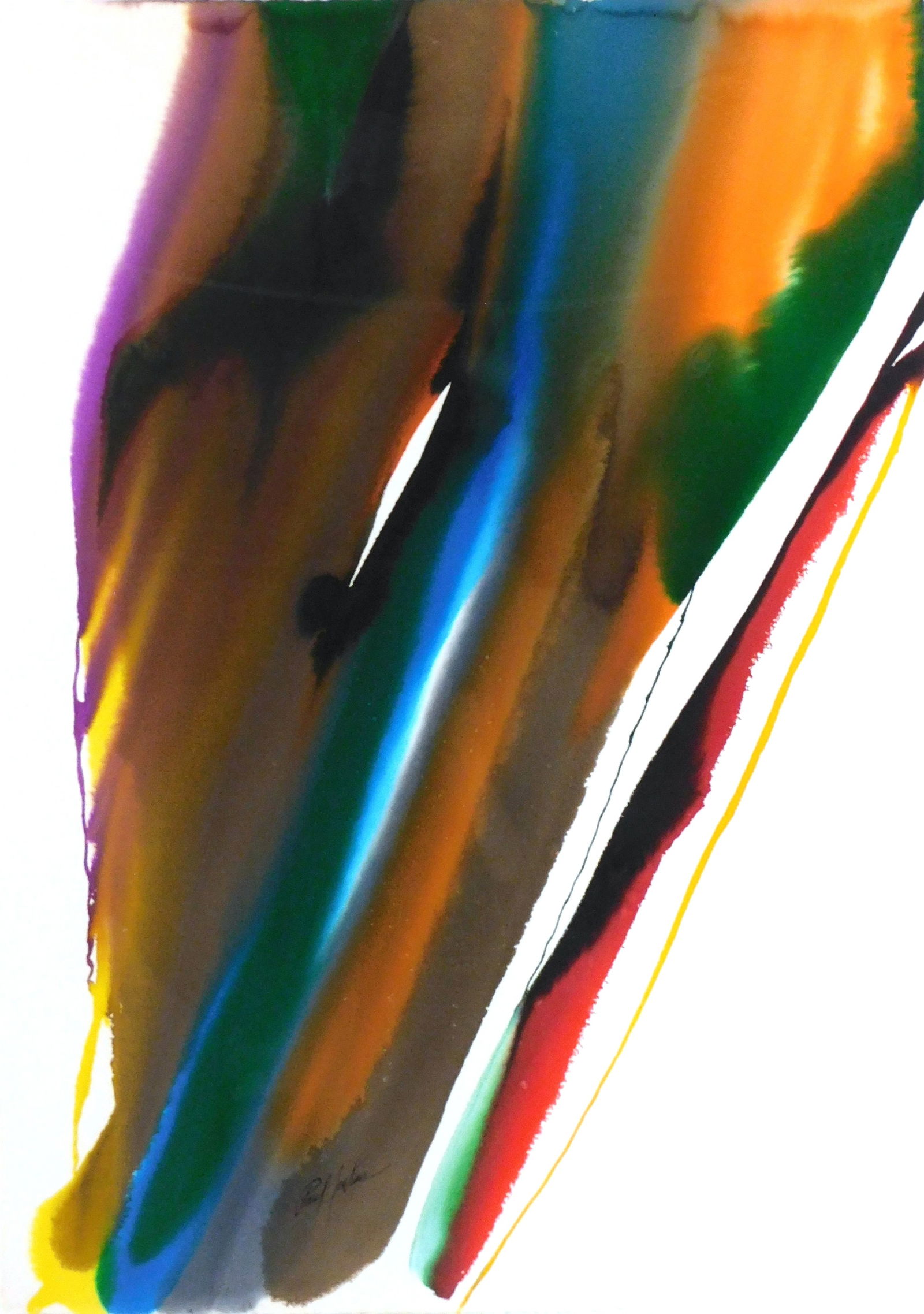 Paul Jenkins (american, 19232012), Abstract Watercolor In Vivid Colors