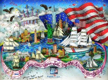 Charles Fazzino (American, b.1955) "OpSail 2012" 3-D pop art celebrating the bicentennial of the War