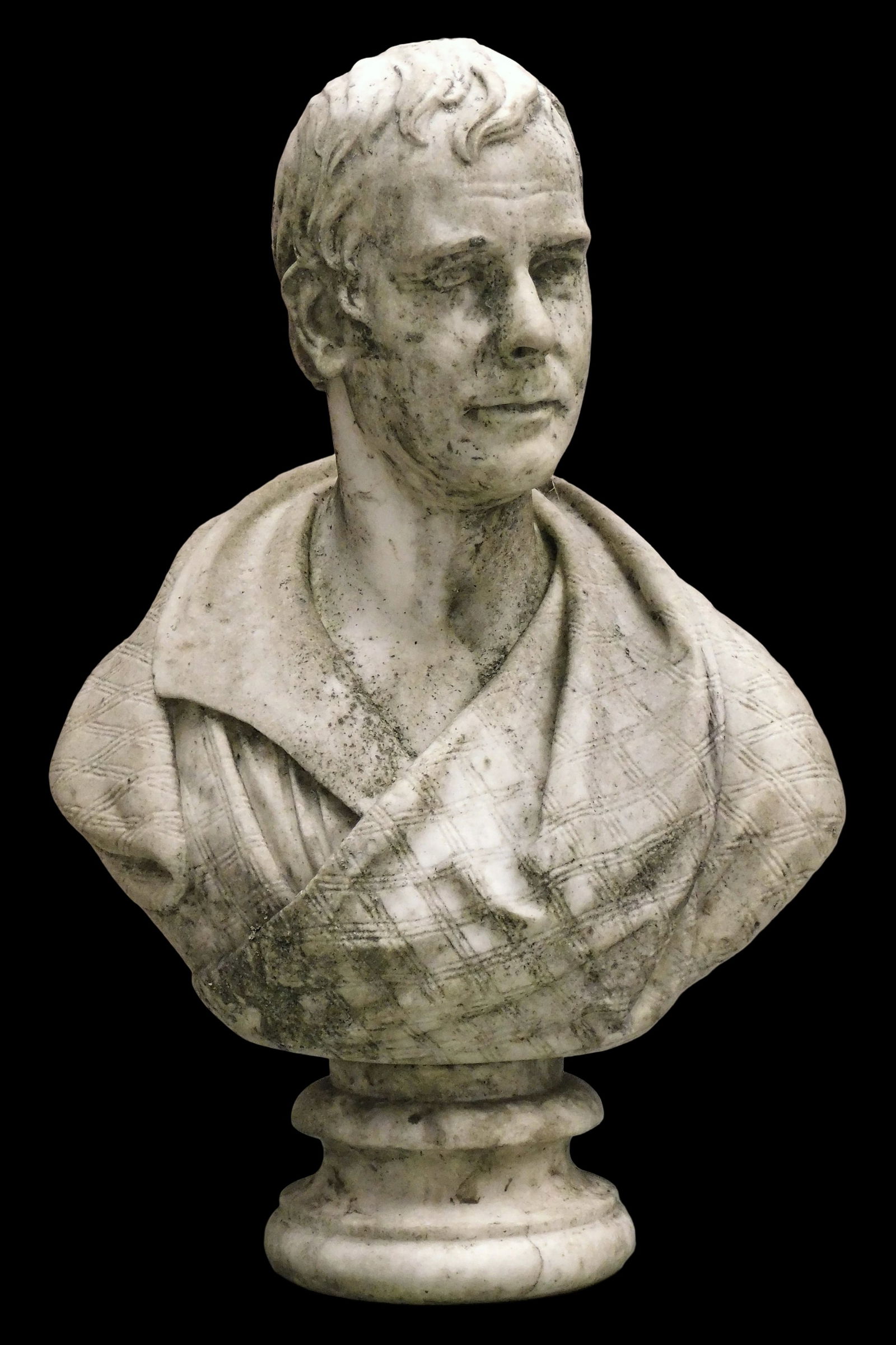 GARDEN: Marble bust of author Sir Walter Scott, after Sir Francis Legatt Chantrey (1781 - 1842) (1 of 4)