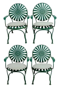 GARDEN: Four François Carré design "Sunburst Lounge Chairs", aka "Pinwheel Lounge Chairs", French,