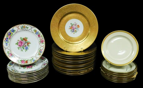 CHINA: Bavarian porcelain with gilt decoration , Heinrich & Co., Rosenthal, etc., items include: