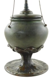+Tiffany Studios Art Nouveau bronze lamp base, model no. 186 with alterations, early 20th C., signed