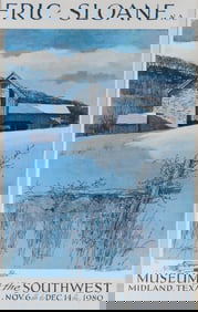 +POSTER: Eric Sloane (Connecticut, 1905-1985), Museum of the Southwest 1980 exhibition poster,