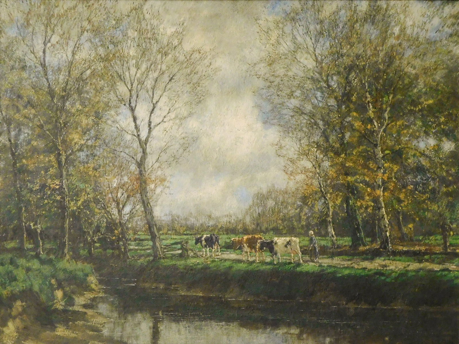 Arnold Marc Gorter (Dutch, 1866 - 1933), "Untitled Landscape (Cows by River)", oil on canvas, (1 of 6)