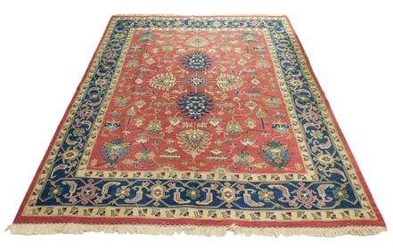 RUG: Modern flatwoven Persian style carpet, 8' 2" x 10', wool on cotton, five medallions through