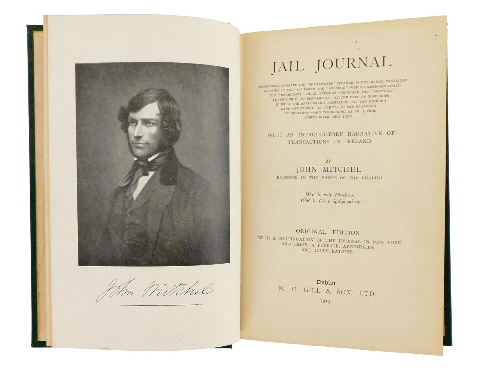 BOOK: AUSTRALIA, John Mitchel, Jail Journal... Dublin: M.H. Gill & Son, 1914, styled "Original (1 of 4)
