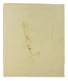 Jean Cocteau (France/Belgium, 1889-1963), mixed media on paper, laid down on board unframed, profile