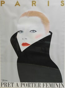 Gerard Razzia (France, b. 1950), "Pret a Porter Feminin", advertising poster, 1981, features sleek