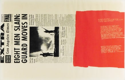 Sister Mary Corita Kent (American, 1918-1986), "My People", screenprint in colors, c. 1960s, edition