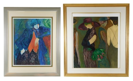 Barbara A. Wood (American, 1926-2023), two framed limited edition prints, including: "The Silk