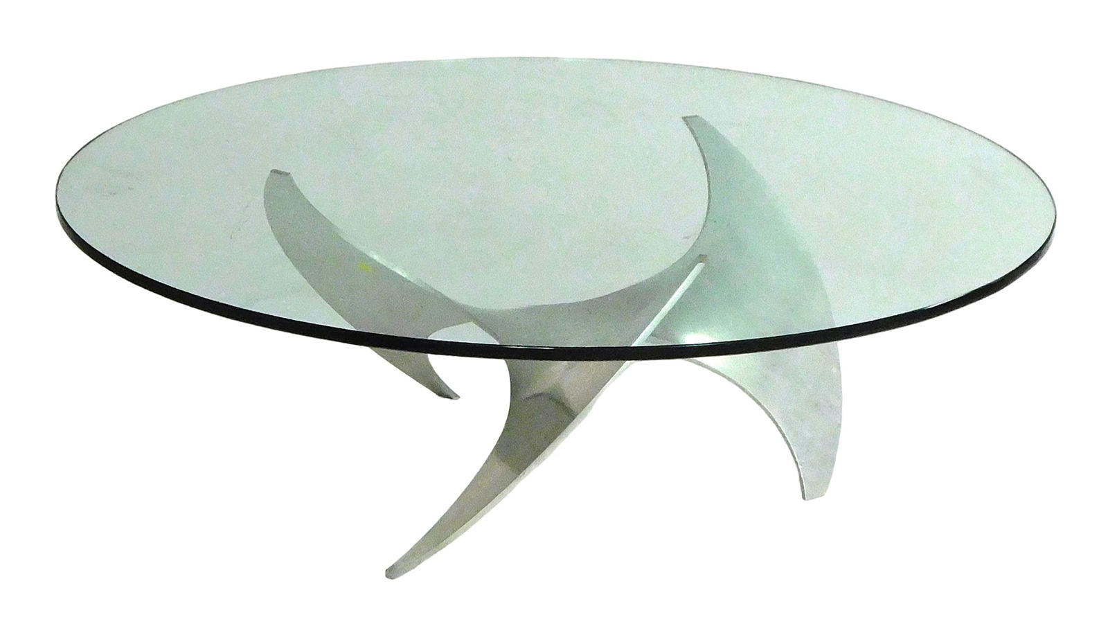Knut Hesterberg "Propeller Coffee Table", Mid-Century Modern design, c. 1960-80, aluminum tri-arm (1 of 3)