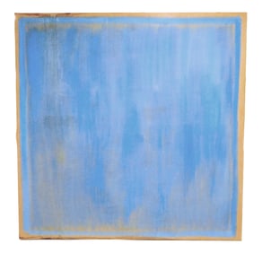 Edward Zutrau (American, 1922 - 1993), "Untitled, Blue Green", 1974, oil on canvas, Abstract