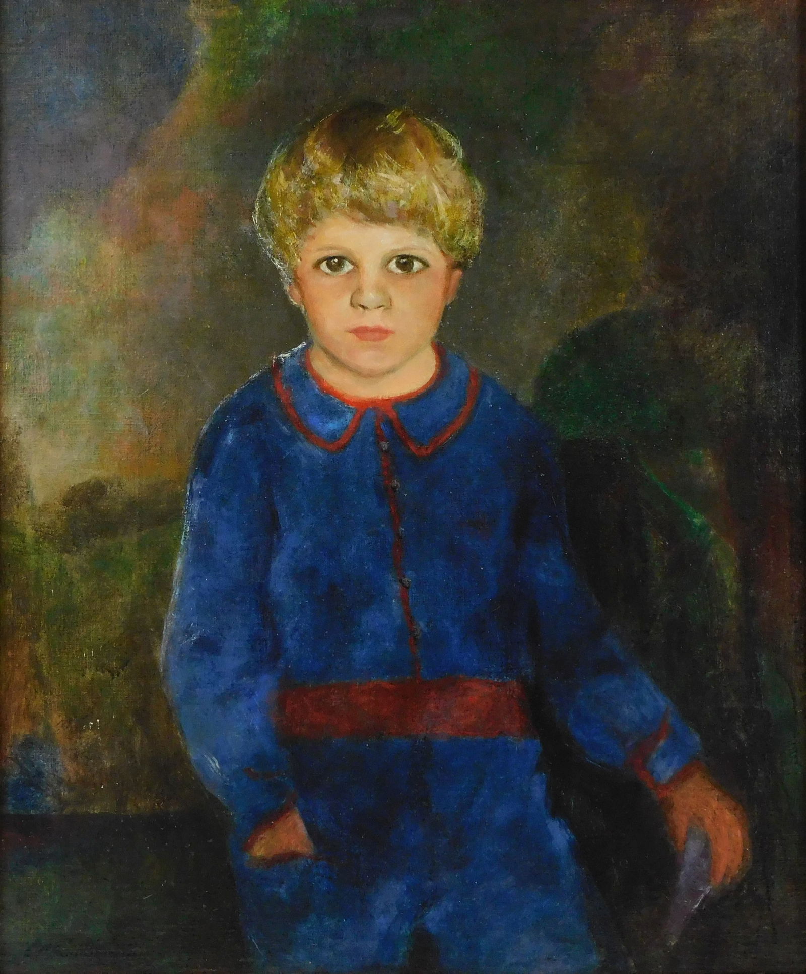 +Charles Webster Hawthorne (American, 1872 - 1930), "Little Boy in Blue", 1926, oil on canvas (1 of 5)