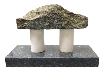 +SCULPTURE: Joe (Joseph) Martell (American, b. 1950), "Couple", 1985, labradorite and Carrara