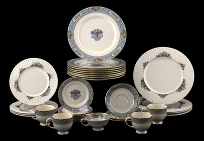 CHINA: Lenox "Rutledge" and "Autumn" porcelain dinnerware, complimentary patterns, thirty-two
