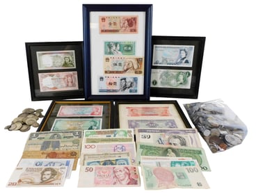 COINS: World coins & currency lot. Includes approximately 850 world coins dated from the 1700's