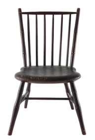 +Child’s Windsor chair, early 19th C., Philadelphia, rod back Windsor, six spindle back,