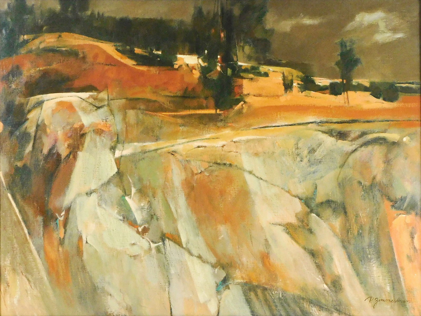 Paul Zimmerman (Connecticut, 1921-2007), “Mattatuck”, oil on canvas, depicts (1 of 5)