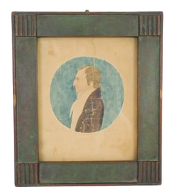 MINIATURE PORTRAIT: "Portrait of Mr. Ten Eyck", c. 1810, of Rensselaer, NY, watercolor on paper, in