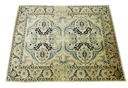 RUG: Peshawar, 7' 6" x 9' 9", wool on cotton, pink abrash throughout a tan colored field, tan