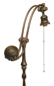 LIGHTING: Tiffany Studios, early 20th C., standing counter balance floor lamp, cast bronze with