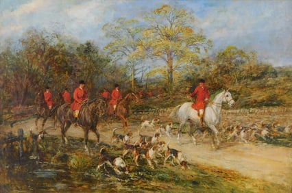 +Heywood Hardy (English 1843-1932), "On the Way to the Meet", oil on canvas, signed lower left,