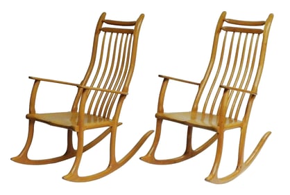+Stephen Swift "Nantucket Rockers", pair, c. 2002, cherry with natural finish, contemporary