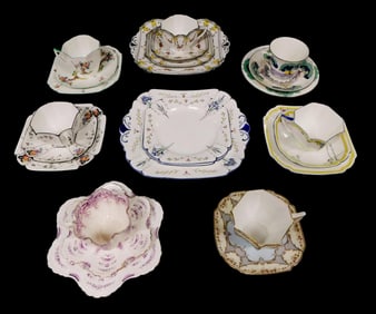Shelley China, England, early 20th C., twenty-four pieces total, assorted Art Deco and Queen Anne