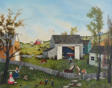Linda Nelson Stocks (American, 1938-2011), "SallyBea's New Wing", 1992,oil on archival canvas,