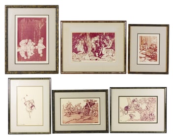 Louise Altson (nee Vandenbergh) (American, 1910-2010), six framed sepia tone prints, early editions