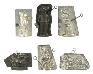 CHOCOLATE MOLDS: Anton Reiche, Eppelsheimer, etc., including: Anton Reiche standing rabbit figure in