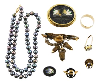 JEWELRY: Six pieces of tested 14K and 10K gold jewelry, all tested or stamped, including: 14K gold