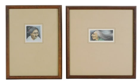 Frank Howell (American, 1937-1997), two portraits "New Season" and "Maria", hand colored lithographs
