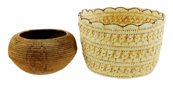 TRIBAL: Two Native American woven baskets including: one Papago from Kitt Peak Arizona, Papago