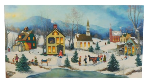 Linda Nelson Stocks (American, 1938 - 2011), "Tea and Sconces with Scotsman", oil on Masonite,