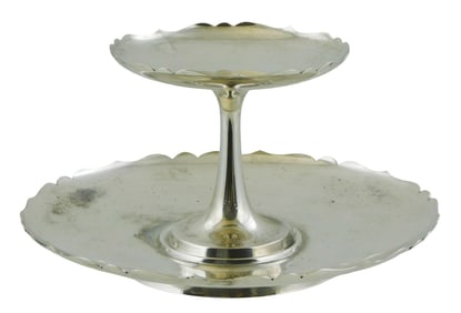 +STERLING: Tiffany & Co. sterling silver compote and companion sandwich plate, c. 1950's, two