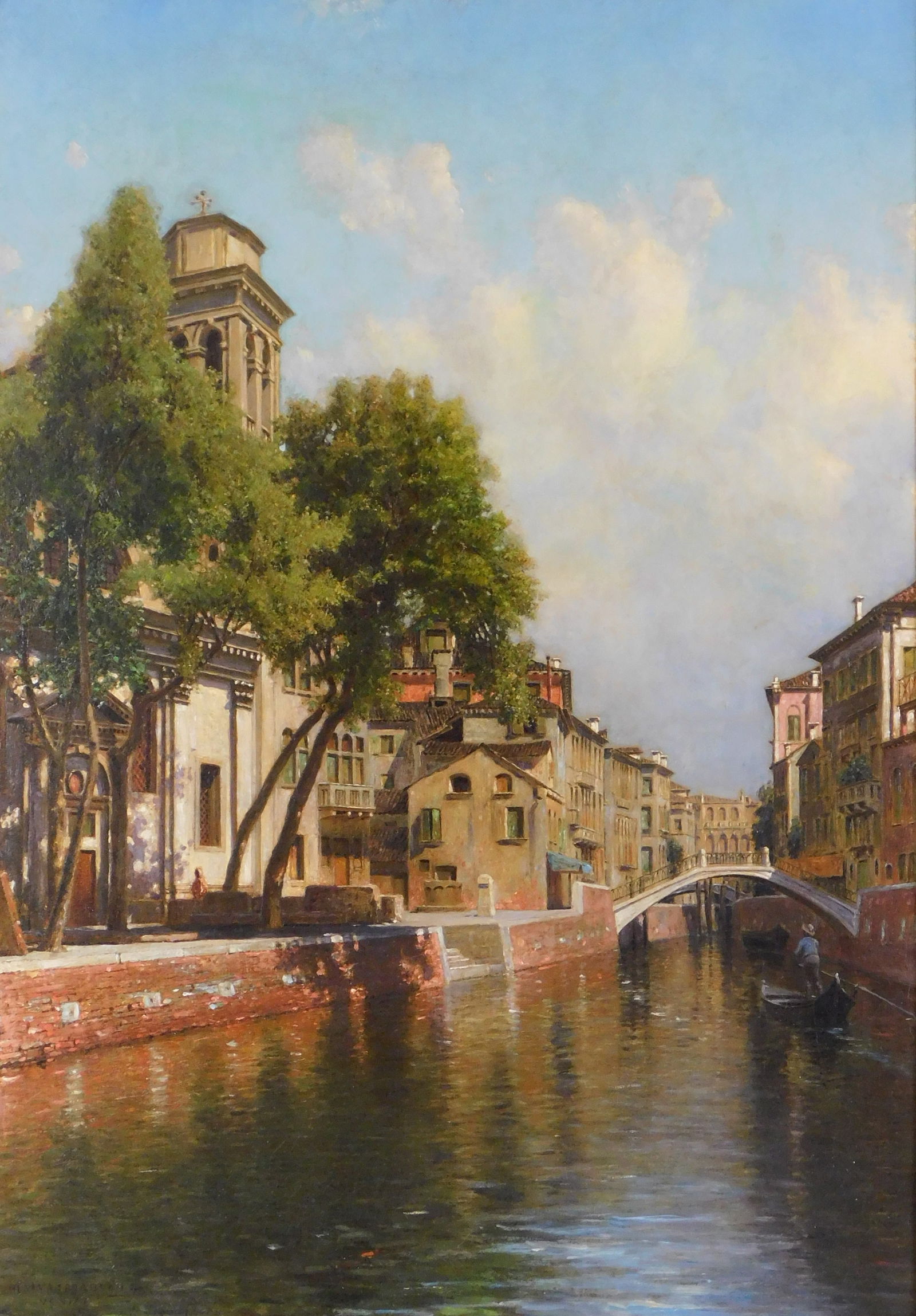 Henry Augustus Ferguson (American, 1842/45 - 1911) "Venice", oil on canvas, Venetian canal with buil (1 of 5)