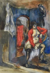 Edgar Britton (American, 1901 - 1982), "In the Dressing Room", 1941, watercolor /gouache/on paper,