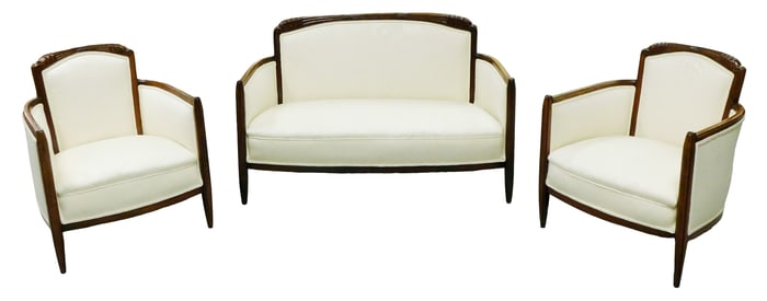 +French Art Deco salon suite attributed to Louis Sue and Andre Mare, c. 1922, three pieces including