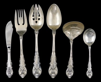 STERLING: "Sir Christopher" sterling silver service for twelve and servingware by Wallace Silver,