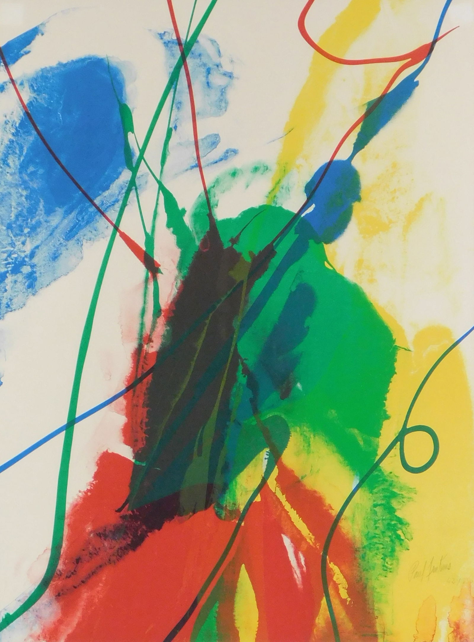 Paul Jenkins (American, 1923–2012), “Flow??, color lithograph, lyrical abstraction paint pours (1 of 4)